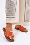 Жіночі Сандалі Еко Шкіра З Декоративними Деталями Помаранчеві Mevith