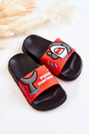 Світлі дитячі тапочки червоно-чорні Sharky