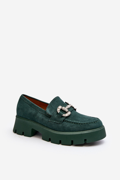 Жіночі лофери з декором Green Ellise