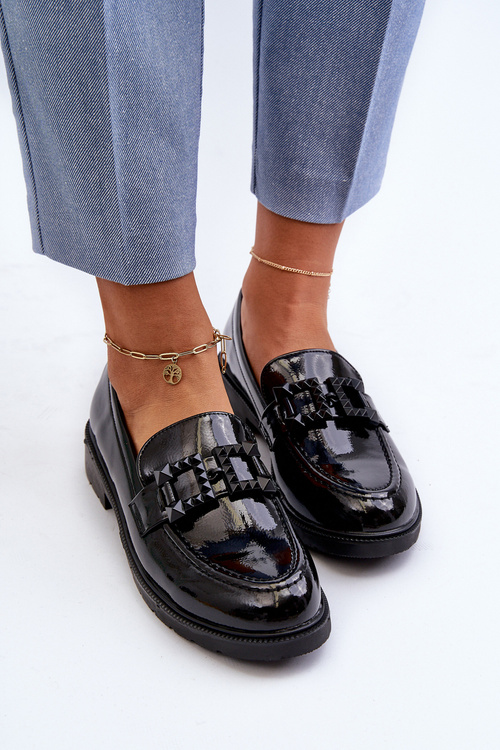 Лаковані жіночі мокасини з орнаментом S.Barski HY371A