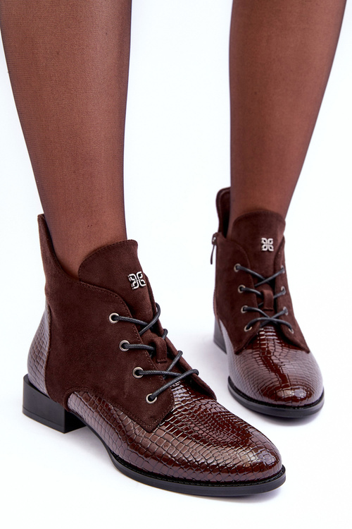 Шкіряні лофери з тваринним малюнком на плоскій підошві Коричнева тіанета