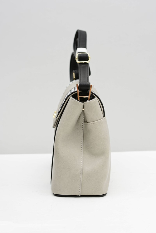 Жіноча середнього розміру класична чорно-сіра сумочка Nobo