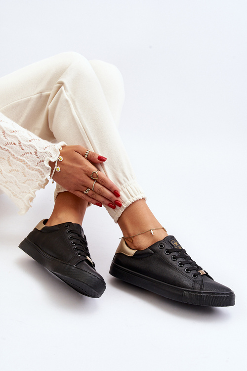 Жіночі кросівки з еко шкіри Tiraelle чорного кольору