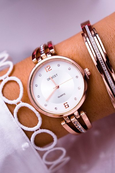 Жіночий годинник Ernest Zirconia Pink Gold Alendi