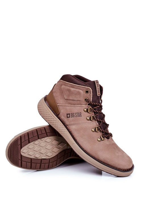 Чоловічі трекінгові черевики шкіряні Big Star Brown GG174492