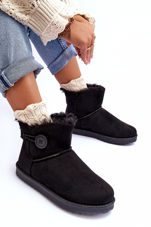 Жіночі стьобані зимові черевики з орнаментом Чорний Siriol