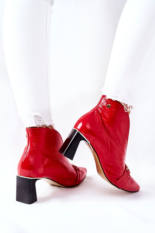 Чоботи шкіряні на шпильці Maciejka Red 05262-08
