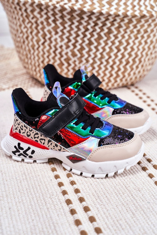 Дитяче спортивне взуття на липучці чорного кольору Be Happy