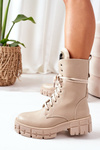 Чоботи утеплені з декоративним камінням Бежеві Hadley