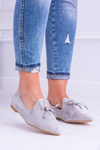 Lu Boo Grey Ballerina Pointed Lords Lace-ups Feliciano Suede