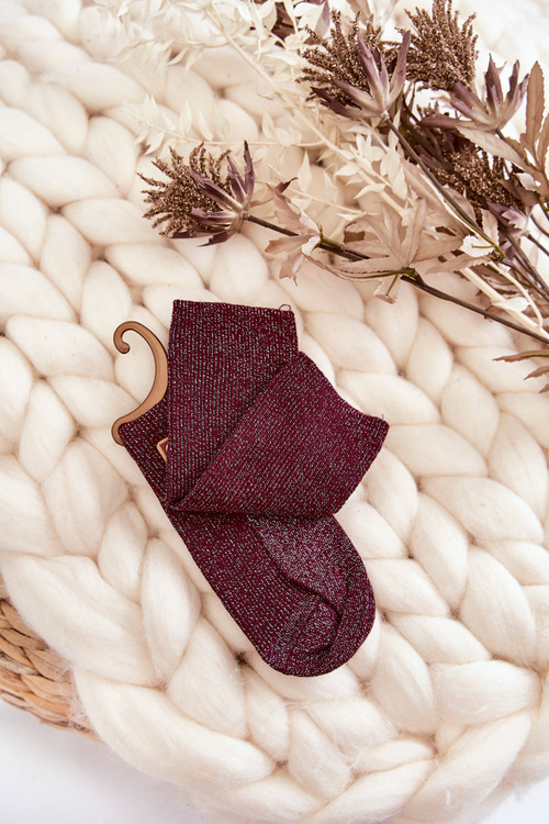 Жіночі антибактеріальні шкарпетки з блискучою ниткою бордові