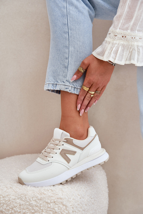 Жіноче Спортивне Взуття З Еко Шкіри Бежеве Беріта