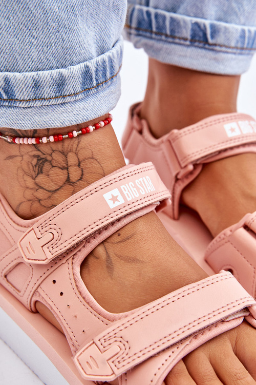 Жіночі спортивні босоніжки на платформі Big Star LL274788 Рожеві