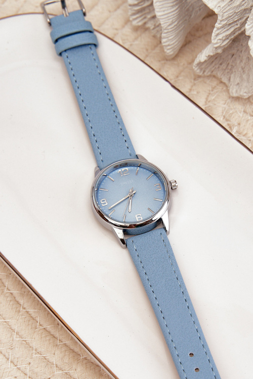 Жіночий годинник з ремінцем з екошкіри синій Ernest E62177