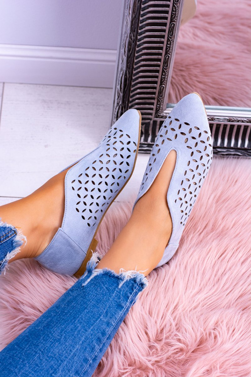 Сині жіночі замшеві напівчеревики Lu Boo Synthia