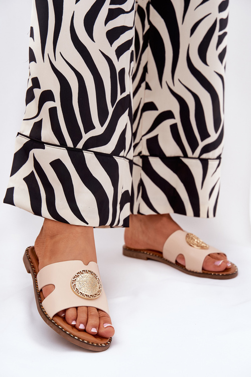 Площині Жіночі Сандалі З Декоративною Деталлю Бежеві Oferry