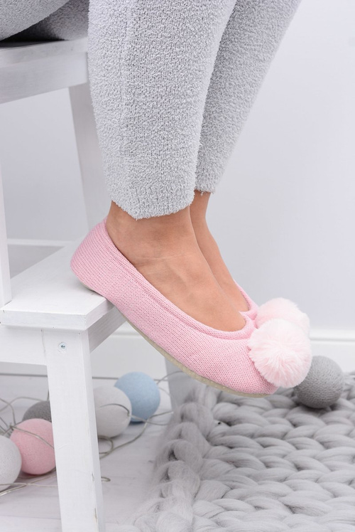 Рожеві жіночі саморобні балетки SOXO з помпоном