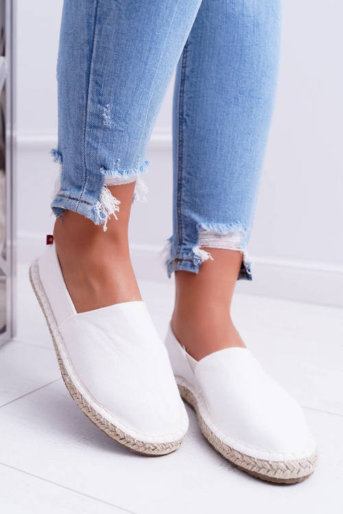 Жіночі еспадрільї на плетеній підошві білі, велика зірка DD274A148