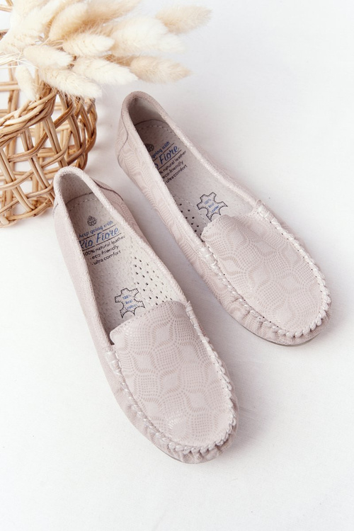 Жіночі шкіряні лофери RIO FLORE Eco-Friendly Beige