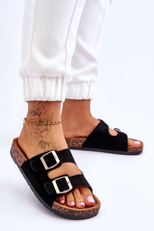 Жіночі тапочки на корковій підошві Чорна Cortina