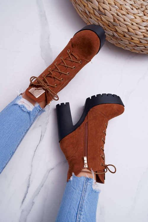 Жіночі високі чоботи Camel Suede Grunge Midow