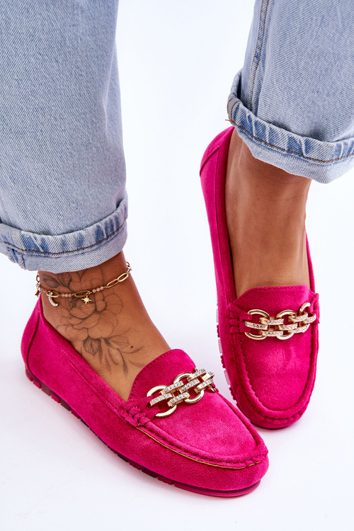 Жіночі замшеві лофери кольору Фуксія Соренто