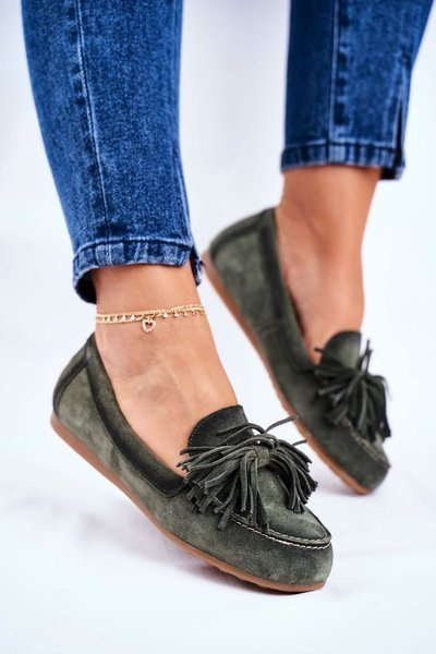 Жіночі лофери Maciejka Leather Olive 04830-24