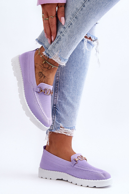 Жіночі сліпони з прикрасою Фіолетові Alena