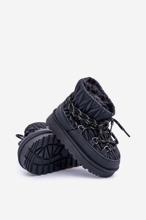 Дитячі Зимові Черевики З Теплим Вовняним Укладанням Чорні Настира