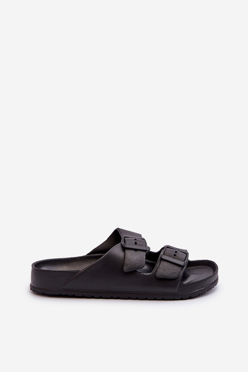 Жіночі поролонові шльопанці з пряжками, чорні Luciene