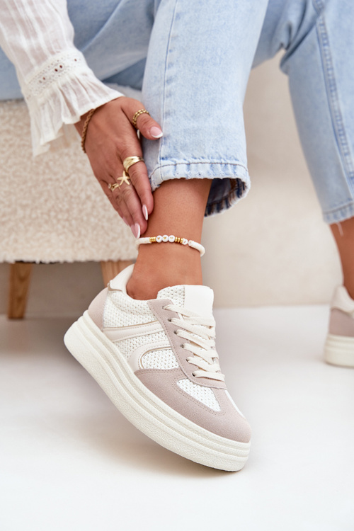 Жіночі Кросівки На Платформі Бежеві Lesida