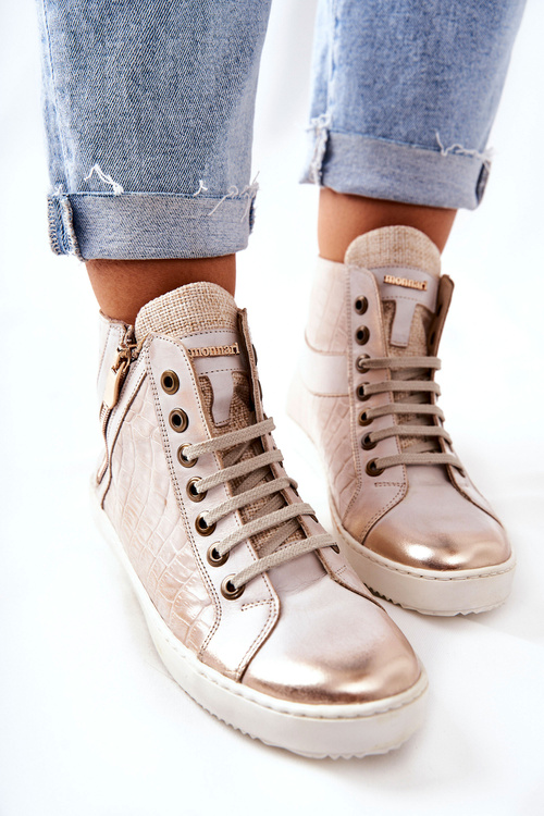 Високі кросівки на блискавці Monnari 0630-M15 Бежеві