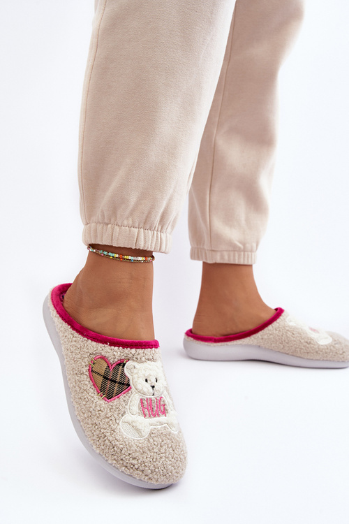 Жіночі домашні тапочки Тапочки з ведмедиком Inblu EC000095 Бежеві
