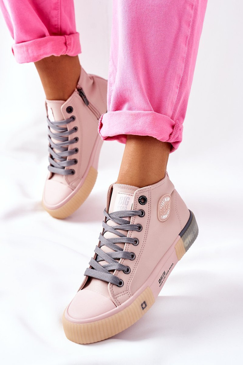 Жіночі шкіряні високі кросівки Big Star II274138 Nude