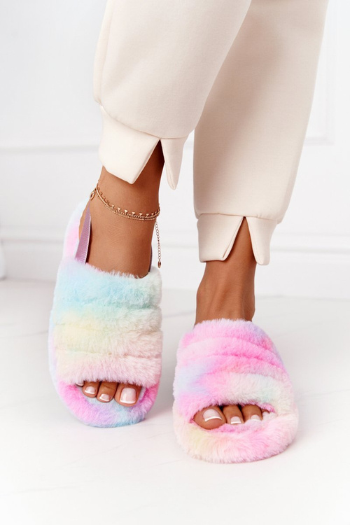 Пухнасті тапочки на платформі Барвиста сніжинка