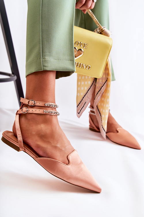 Жіночі босоніжки з носком шпіц рожеві Amisha