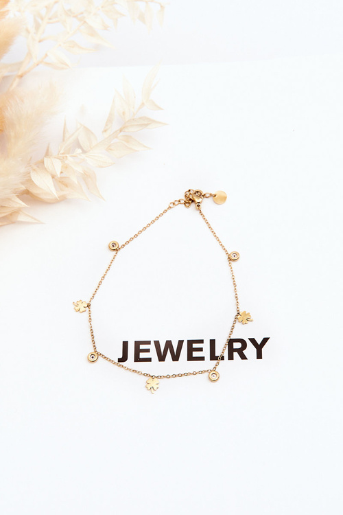 Браслет на ногу із золотим трилисником