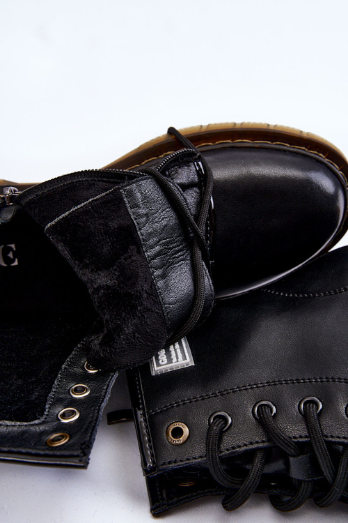 Жіночі шкіряні теплі черевики GOE II2N4053 Чорні