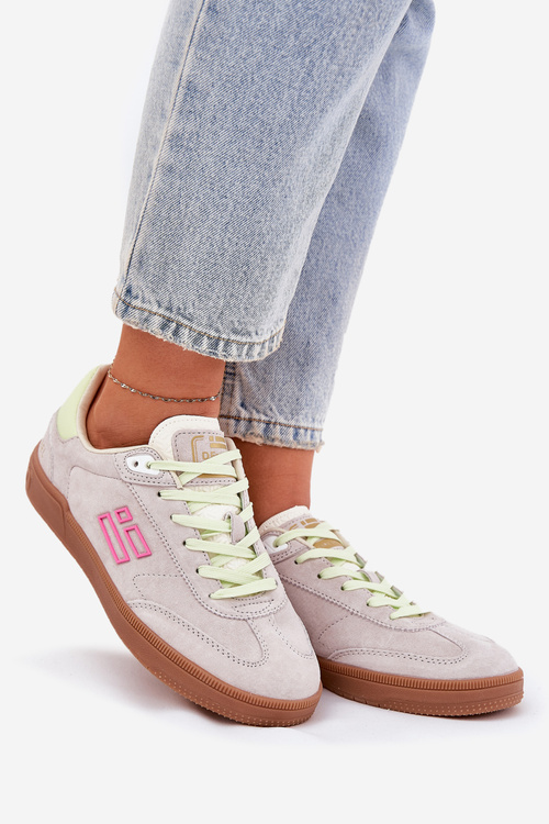 Замшеве Спортивне Взуття Кросівки Жіночі D.Franklin Приглушений Білий DFSH387005