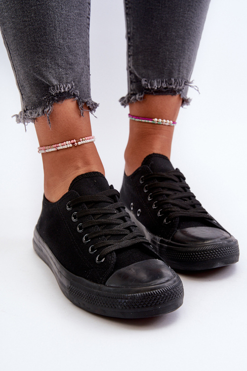 Жіночі класичні низькі чорні кросівки Caelira