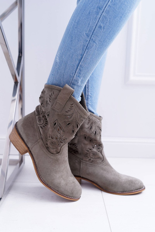 Жіночі чоботи на шпильці Ковбойські чоботи без рукавів Оливкові лалу