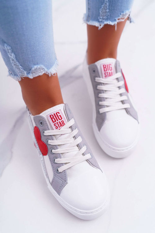 Жіночі кросівки Big Star білі з сердечком EE274257