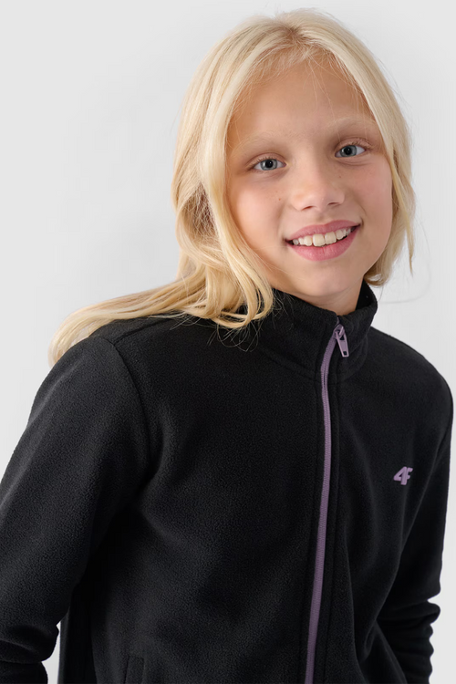 Полар для дівчаток з тонким коміром-стійкою 4F чорний 4FJWMM00TFLEF261-20S