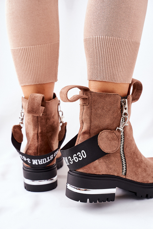 Утеплені чоботи на блискавці коричневого кольору Cortona