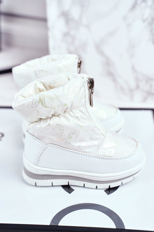 Жіночі снігові черевики теплі з натуральної вовни білі бульбашки