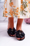 Лу Бу | Гумові шльопанці Balerina Meliski Flowers Black Candela