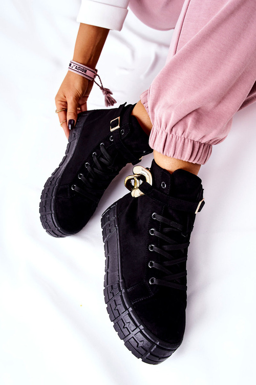 Високі кросівки на платформі Чорні Evenia