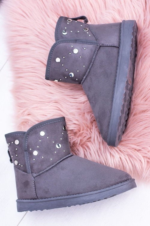 Жіночі сірі утеплені чоботи Snow Boots Suede Biggy