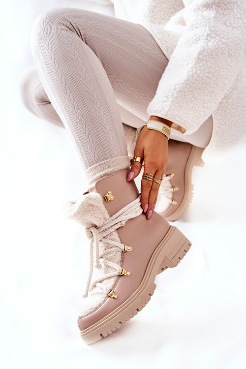 Шкіряні черевики Trapper Tied Lewski Beige 3116