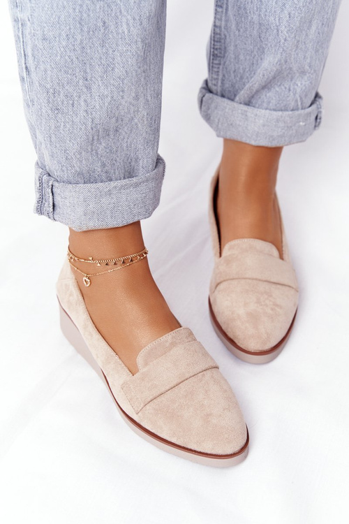 Елегантні туфлі на танкетці Vinceza 10599 Suede Beige